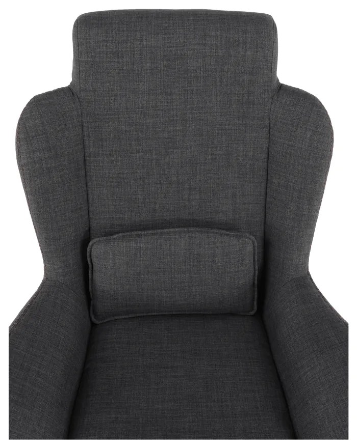 Fotoliu balansoar, material textil gri/lemn, HARPER