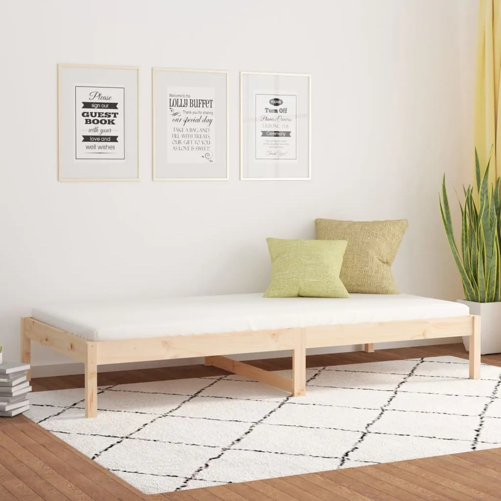 820422 vidaXL Pat de zi 3FT Single, 90x190 cm, lemn masiv de pin