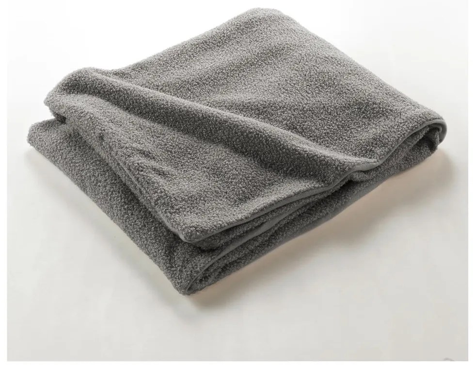 Pătură gri din polar/fleece 180x220 cm Curly Wooly – douceur d'intérieur