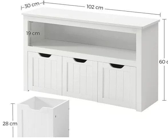 Dulap cu polițe SORELL, alb