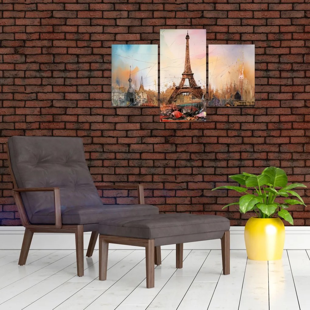 Tablou - Pictură a Turnului Eiffel (90x60 cm)