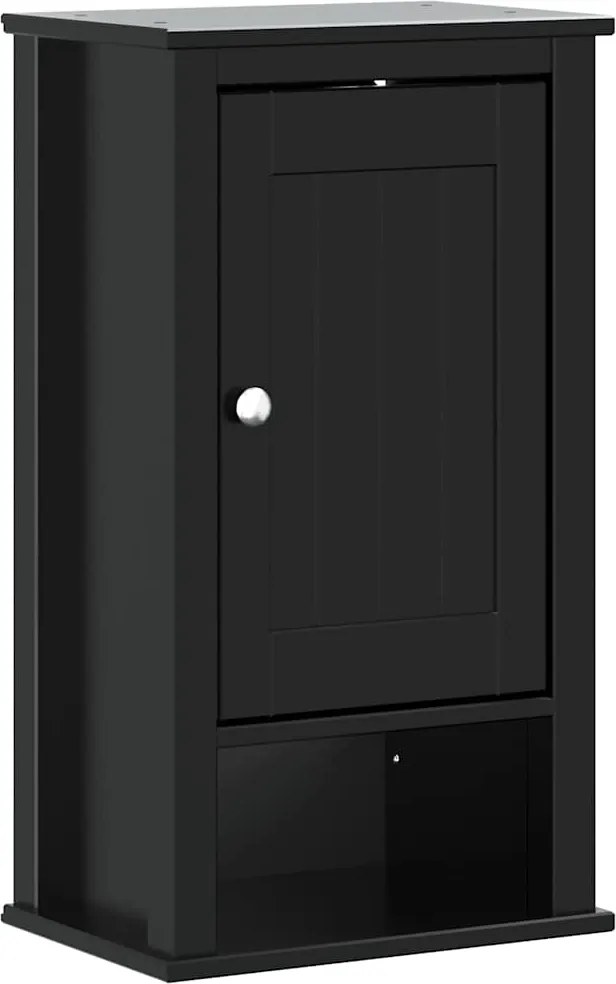 vidaXL Dulap de baie de perete "BERG" negru, 40x27x71,5 cm, lemn pin