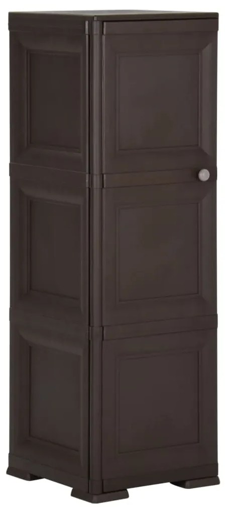 340606 vidaXL Dulap din plastic, 40x43x125 cm, maro, design de lemn