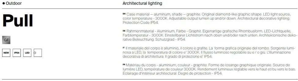 Aplica LED ambientala de exterior IP54 Pull 8W