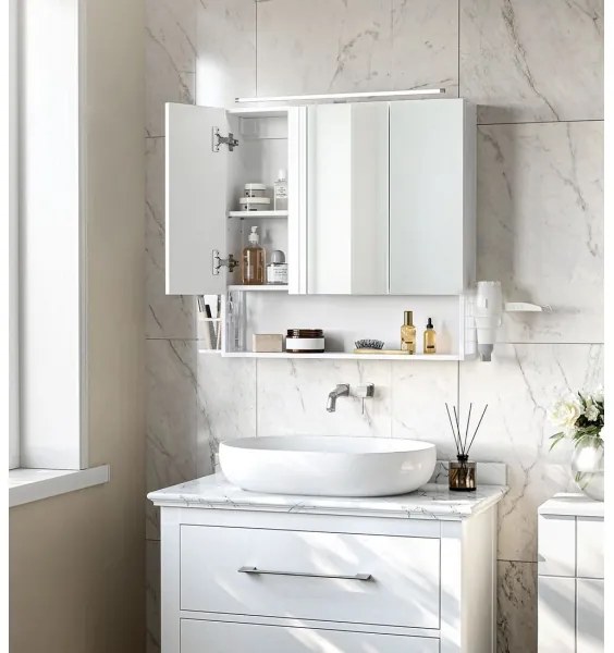 Dulap de baie cu oglindă SKY, alb