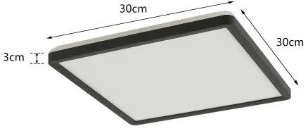 Plafonieră LED pentru baie Brilagi ULTRA SLIM LED/18W/230V 30x30 cm negru IP54