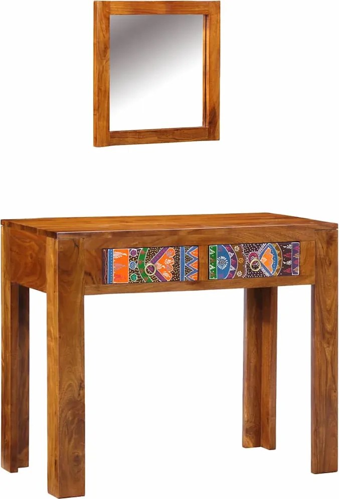 vidaXL Masă de Machiaj Maro 90 x 45 x 75 cm Lemn Solid de Acacia