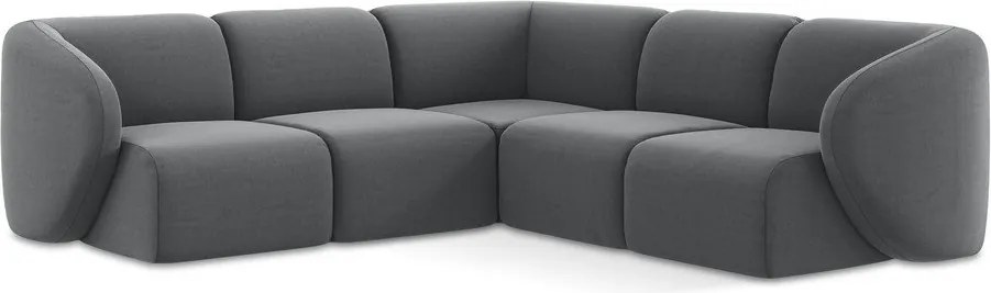 Colțar gri cu tapițerie din catifea Lani – Makamii