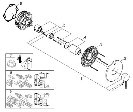 GROHE 24057001 - Baterie de duș ESSENCE, crom lucios