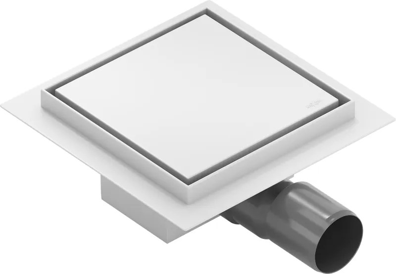 Mexen Flat-Q M13 scurgere de pardoseală pătrată 15 x 15 cm, albă - 1210015