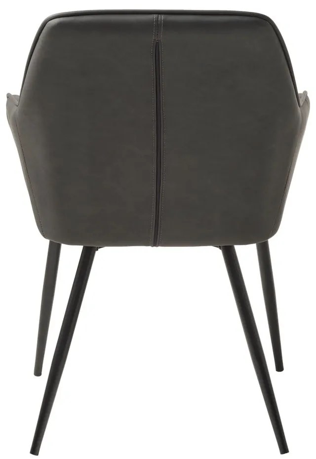 Set de scaune de sufragerie gri închis cu cotiere 2 buc. tapițat Nolan Stripe – Unique Furniture