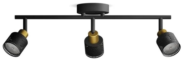 Spot Philips NIALL 3xGU10/5W/230V negru/alamă