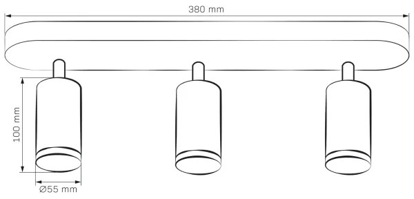 Spot LED RGBW reglabil pentru baie TURYN, 3xGU10/6,5W/230V, IP44, alb