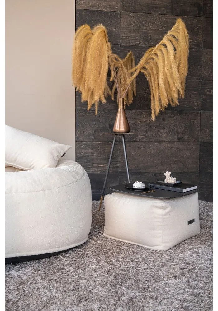 Fotoliu bean bag gri deschis cu tapițerie din catifea reiată Softbox MooG – SLOWDOWN