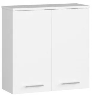 Dulap baie, suspendat, placa laminata, 2 rafturi, 2 usi, alb, 60x22.5x60 cm