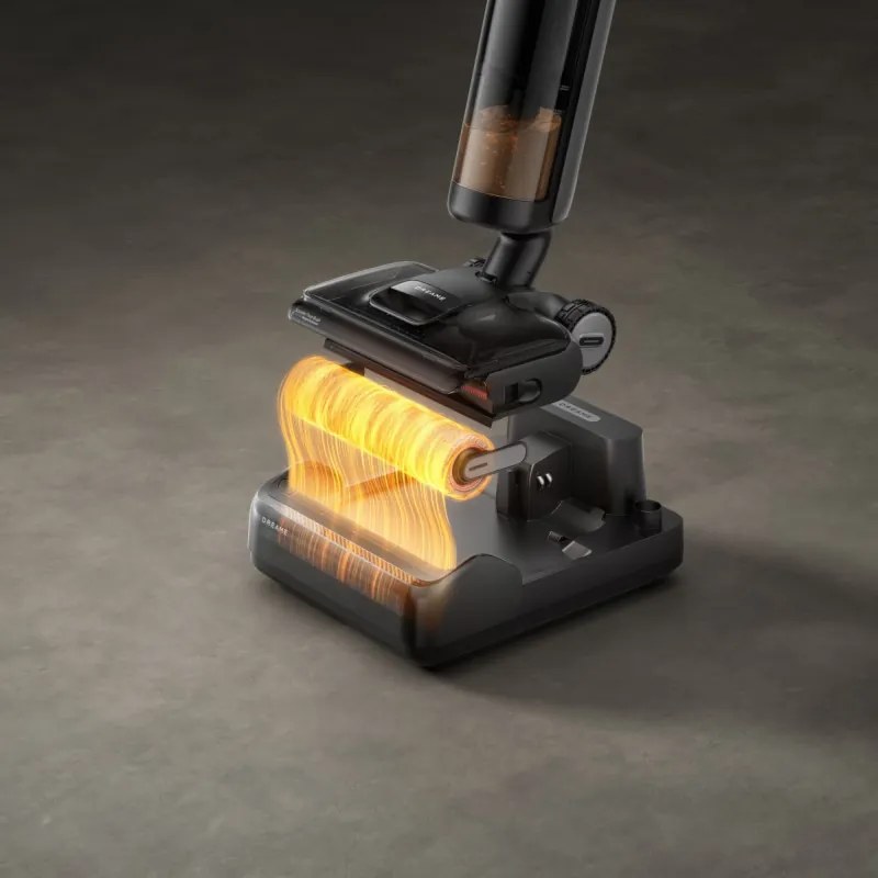 Aspirator vertical si mop Dreame H12 Pro FlexReach HHR44A, 400 W, 18 000 Pa, 50 min, 4 moduri, Curatare umeda pana la 90°C, Autocuratare si autosuscare, Ecran LED, Negru