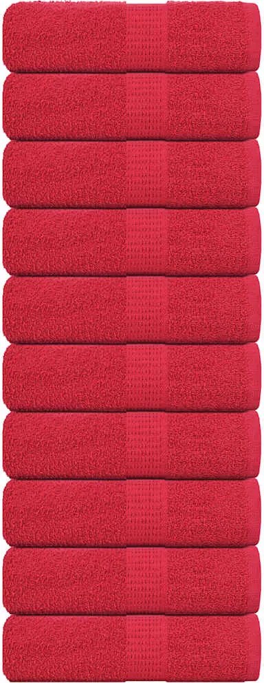 vidaXL Prosoape de baie, FROGN, 10 buc., roșu, 30x30 cm, 360 g/m²