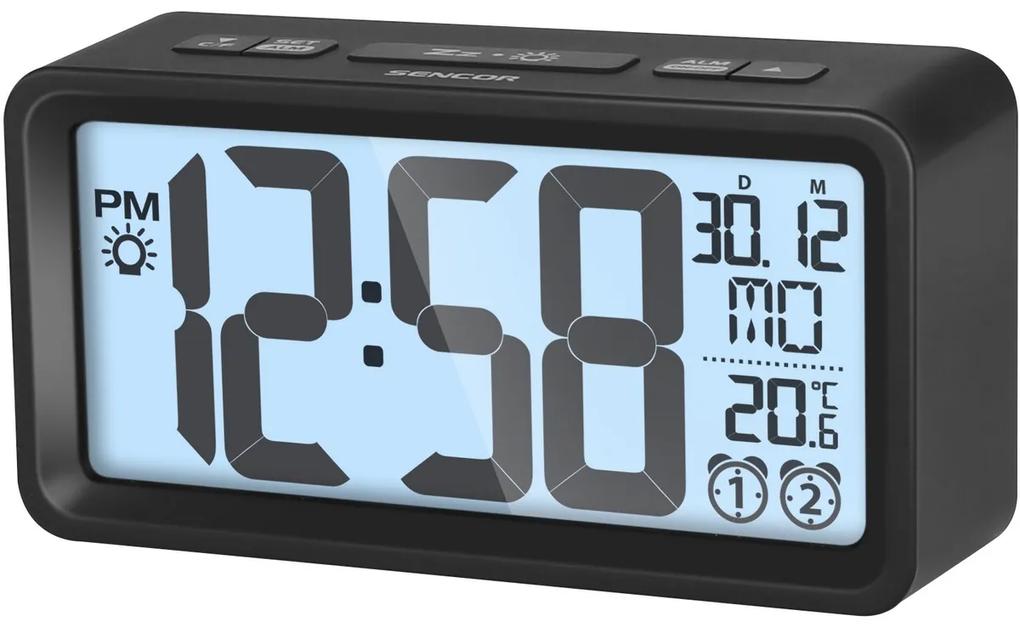 Ceas cu alarmă și termometru Sencor SDC 2800 B,negru