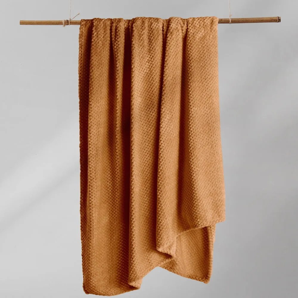 Pătură din microfibră DecoKing Henry, 220 x 240 cm, portocaliu închis