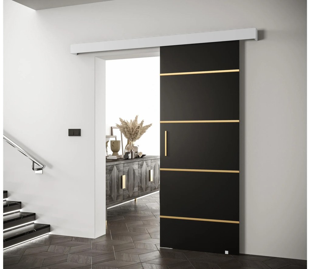 Uși culisante 70 cm Slavdro 4 (negru mat + alb mat). 1108758