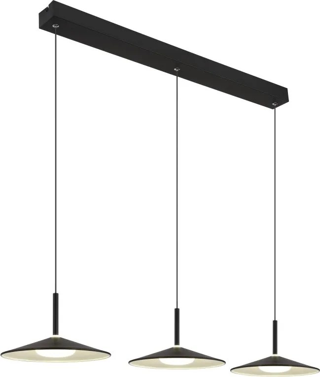 Lustra suspendata cu 3 pendule LED metal negru LAMPONE