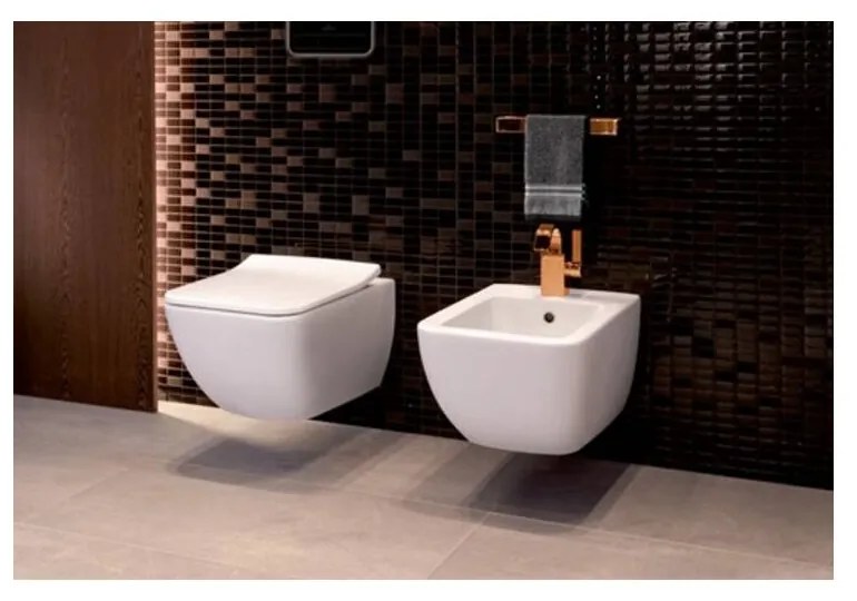 Set vas wc si bideu suspendat Villeroy&Boch VenticelloDirect Flush cu capac slim soft close