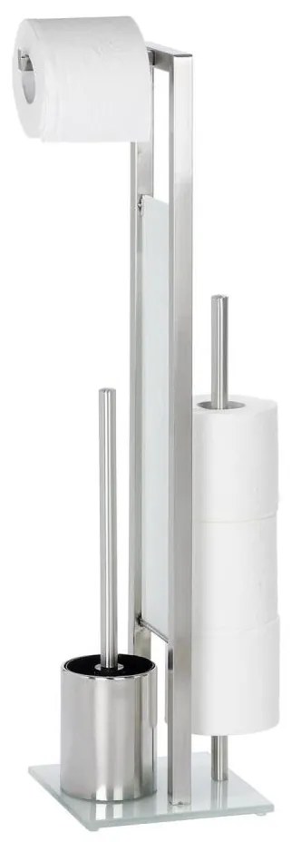 WENKO 21564100 - Perie WC RIVALTA 18x70 cm inox/argintiu/alb/negru