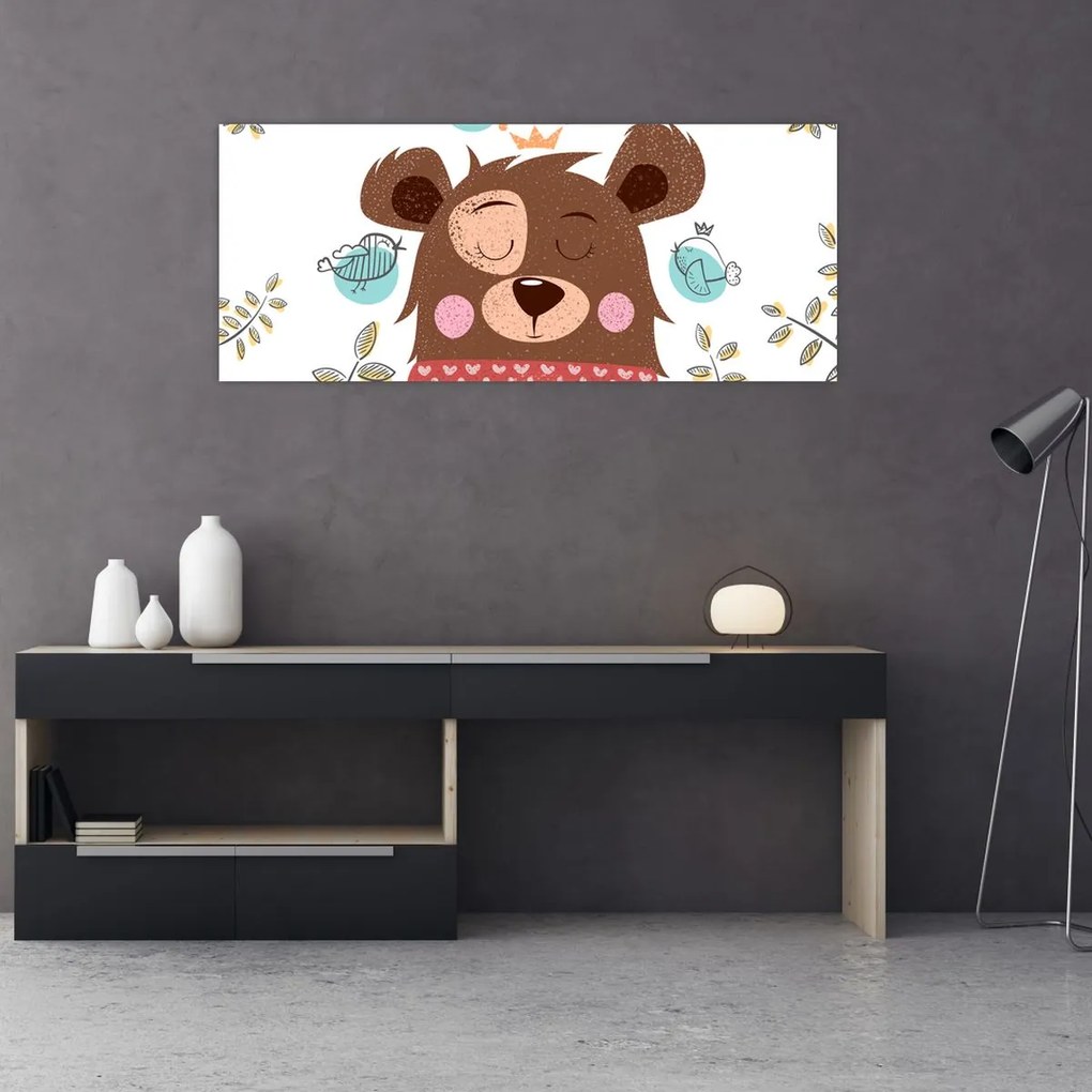 Tablou - Ursulețul cu păsărele (120x50 cm)