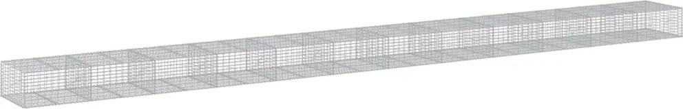 vidaXL Coș gabion cu capac, 1200x100x50 cm, fier galvanizat