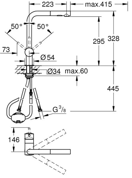 GROHE 30274DC0 - Baterie pentru chiuvetă A, inox