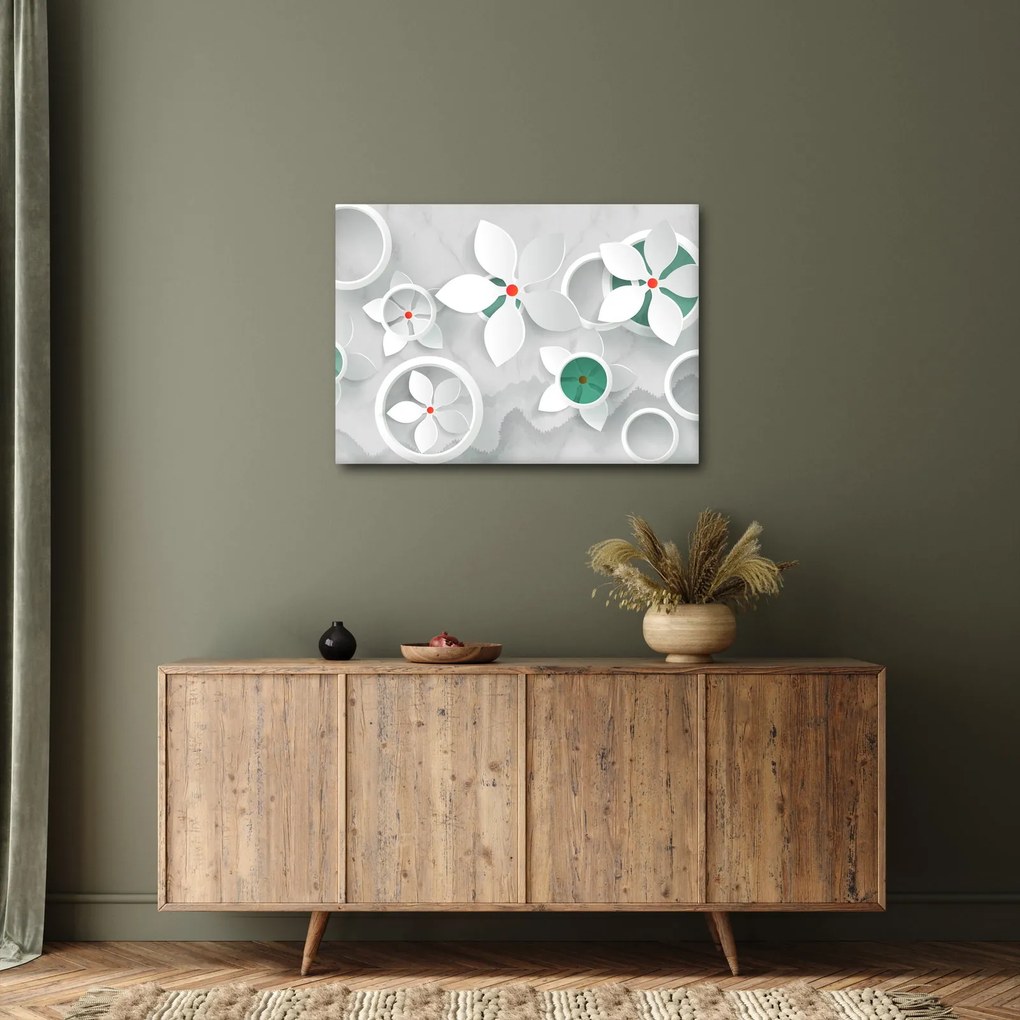 Tablou abstracției florale (70x50 cm)