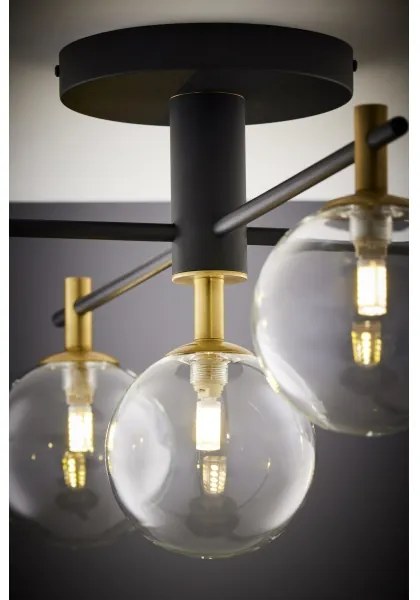 Lustră aplicată Jupiter 2035 FIGARO 5xG9/10W/230V negru/auriu/bej/transparent