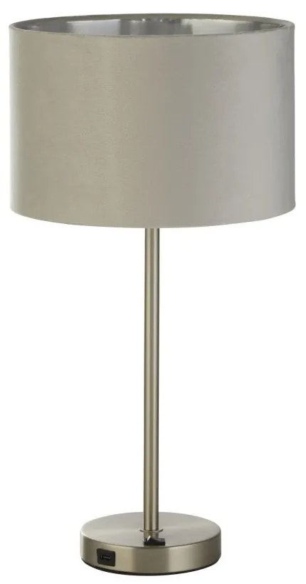 Veioza/Lampa de masa design modern Finn, nickel, gri
