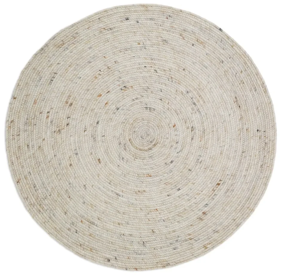 Covor crem reversibil, țesut manual, rotund din amestesc de lână ø 160 cm Neethu Avoine L – Nattiot