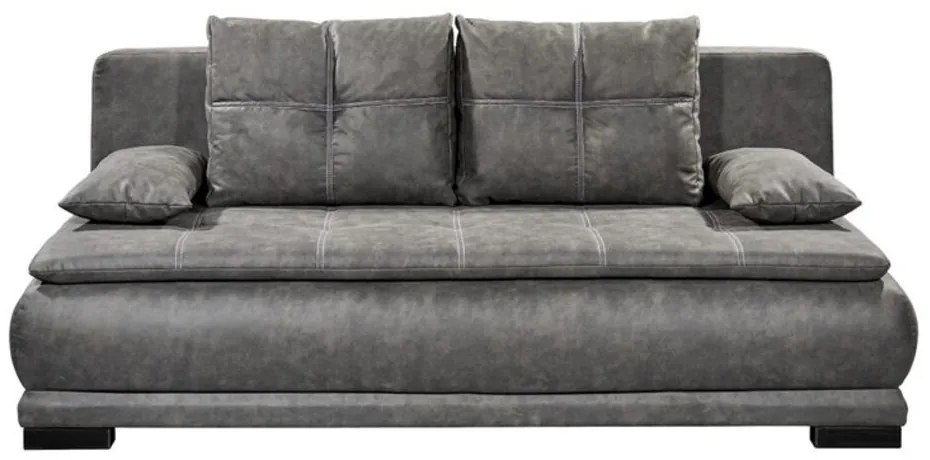 Canapea extensibila, Sophie, Ranger 11 Grey, 3 locuri, 208 x 93 x 105 cm, PAL/lemn/poliester, gri