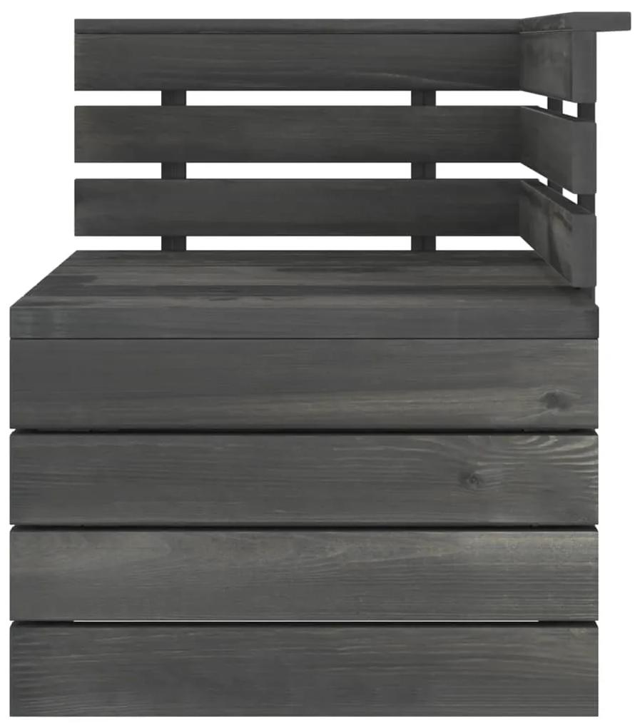 Set mobilier gradina din paleti 6 piese lemn masiv pin,gri inchis Maro, 6