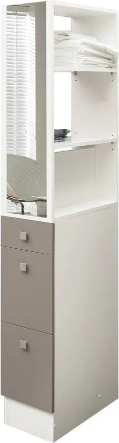 Dulap baie TemaHome Combi, lățime 24,3 cm, gri - maro