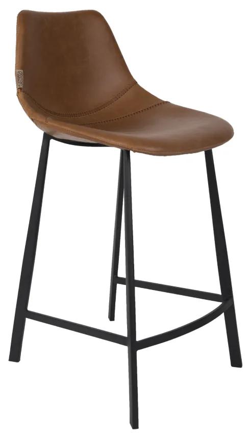 Set 2 scaune de bar H91cm piele maro Franky