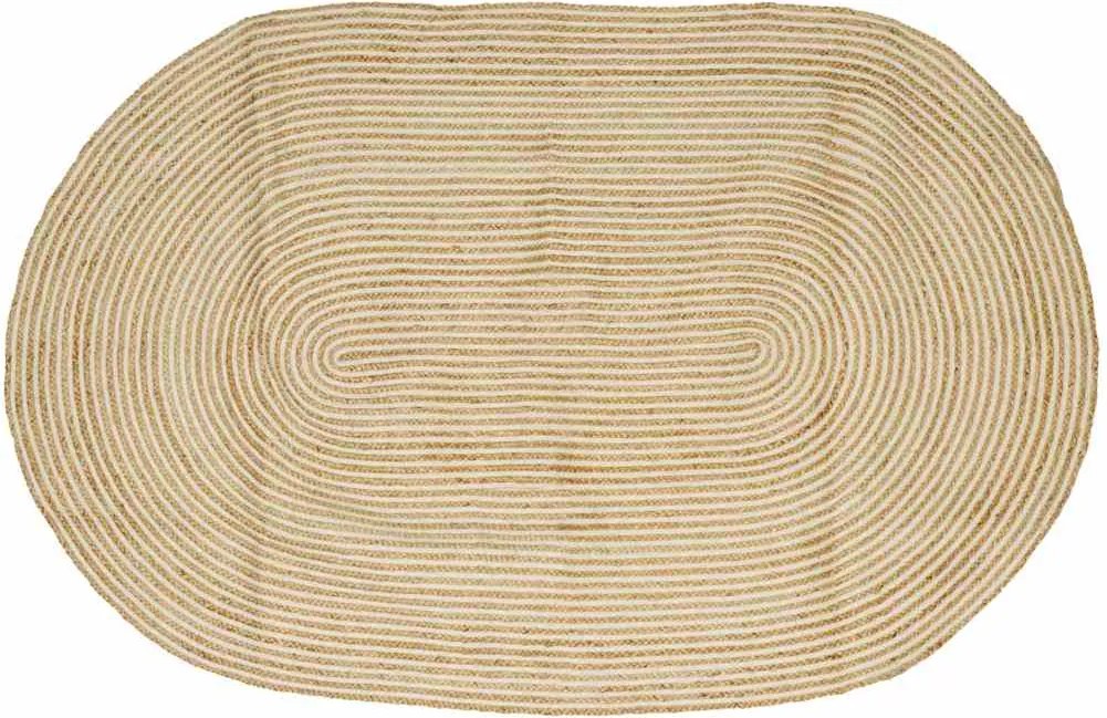 vidaXL Covor Natural și Alb 152 x 245 cm Iută