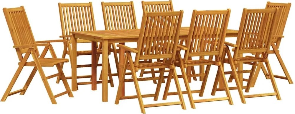 vidaXL Set de masă pentru grădină 9 pcs Maro Lemn Solid de Acacia