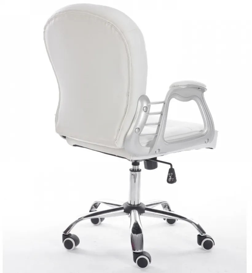 Scaun birou SIB 1304, Piele Ecologica, Alb