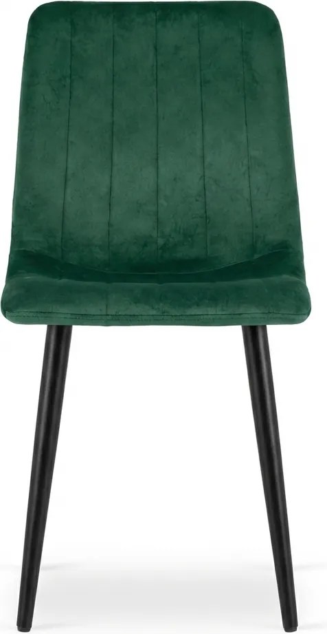 Scaun din catifea verde inchis LAVA BOTTLE GREEN cu picioare negre