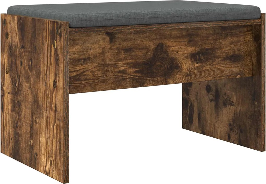vidaXL Bancă pentru hol cu pernă Stejar fumuriu 63 x 38 x 40 cm