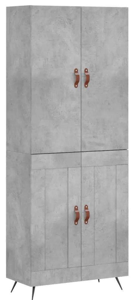 3195767 vidaXL Dulap înalt, gri beton, 69,5x34x180, lemn compozit