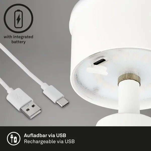 Lampă LED reîncărcabilă dimabilă de masă de exterior Brilo LED/3,5W/5V IP44 alb