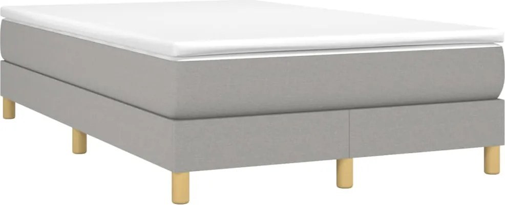 vidaXL Pat box spring cu saltea, gri deschis, 120x190 cm, textil