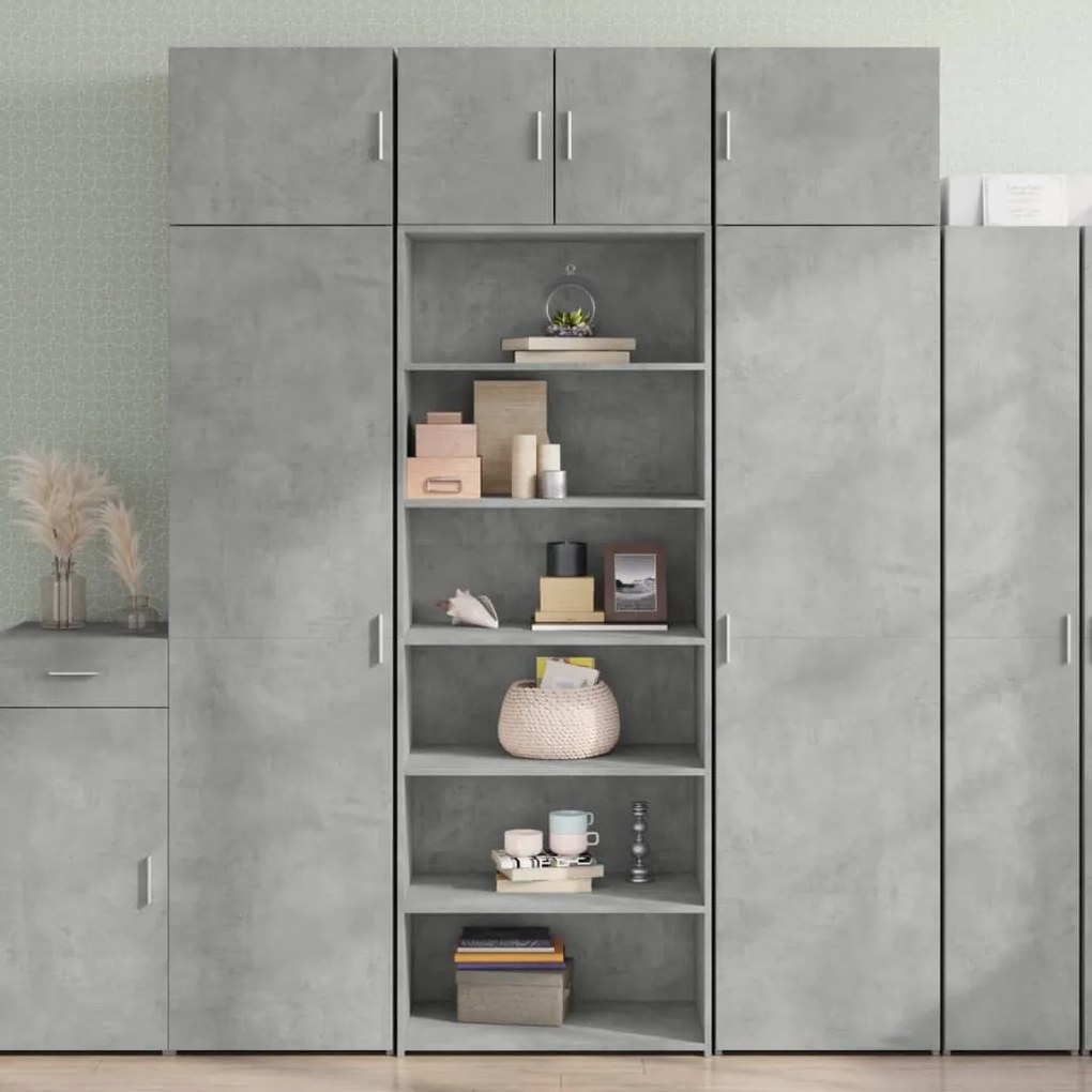 vidaXL Dulap înalt, gri beton, 70x41x185 cm, lemn prelucrat
