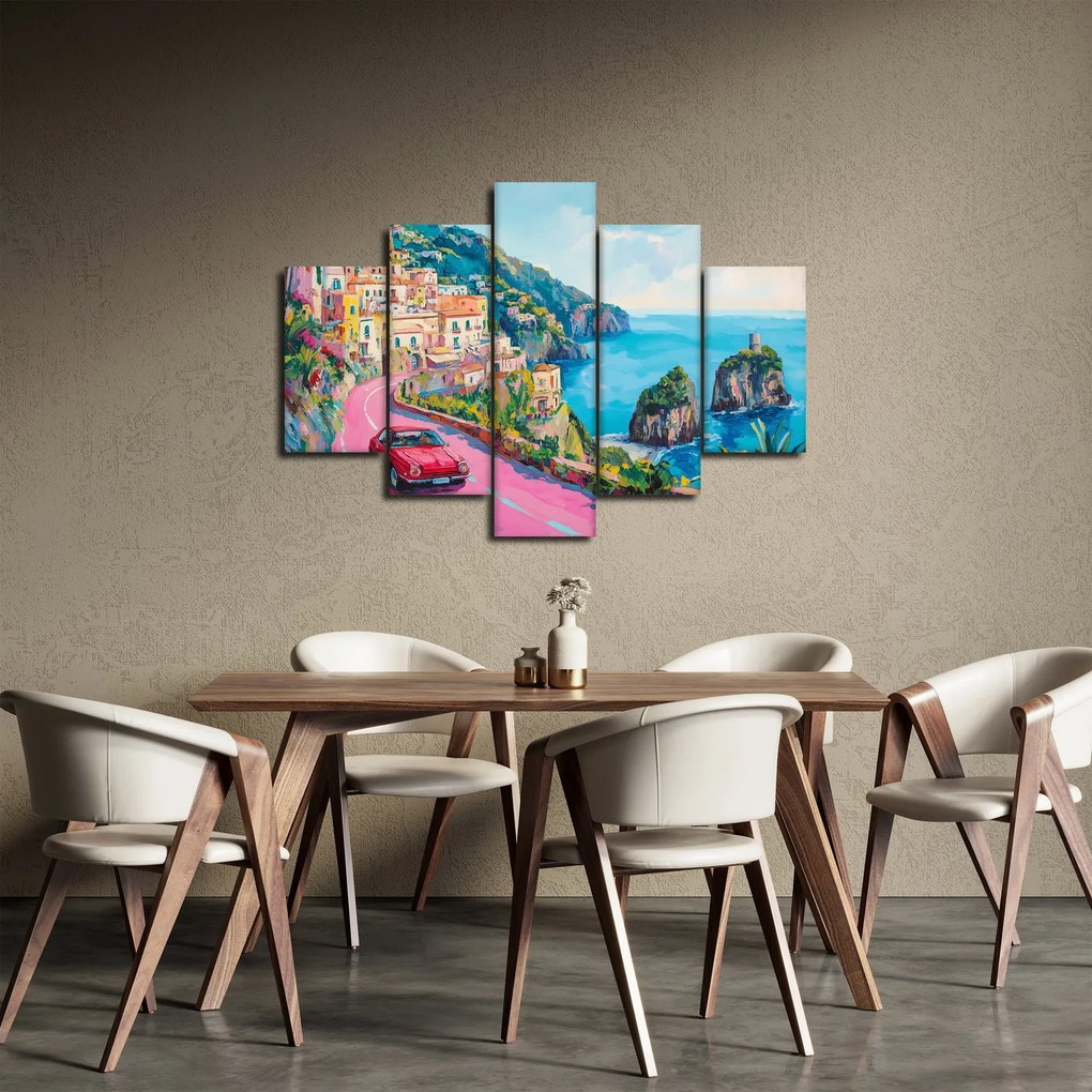 Tablou - Drum roz pe coastă (150x105 cm)