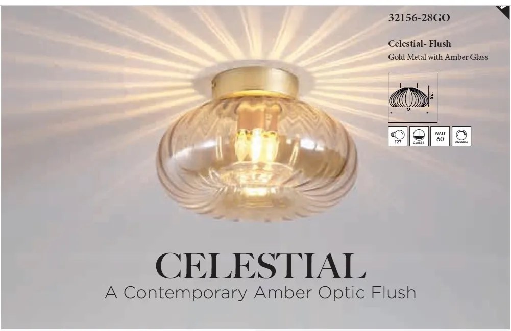 Plafoniera metal auriu sticla chihlimbar Celestial