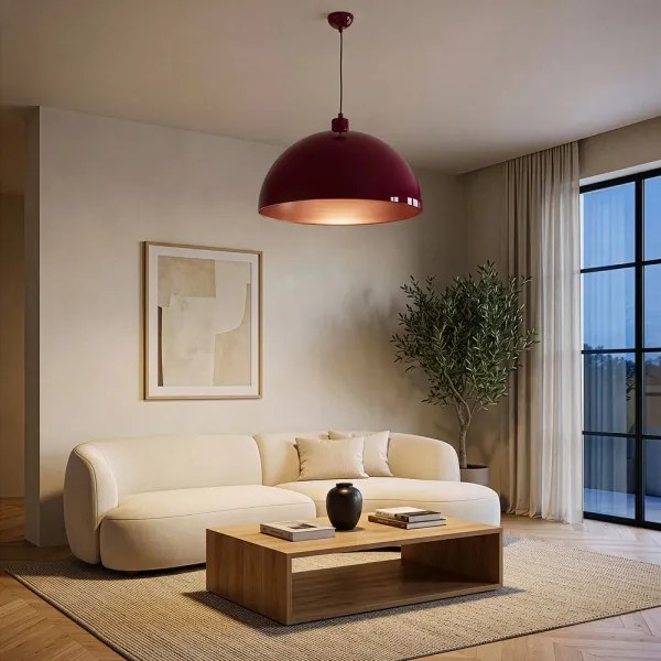 Brilagi - Lustru LED suspendat pe cablu METALO 1xE27/40W/230V Ø 60 cm vișiniu/cupru